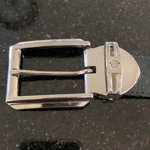 Versace black leather belt